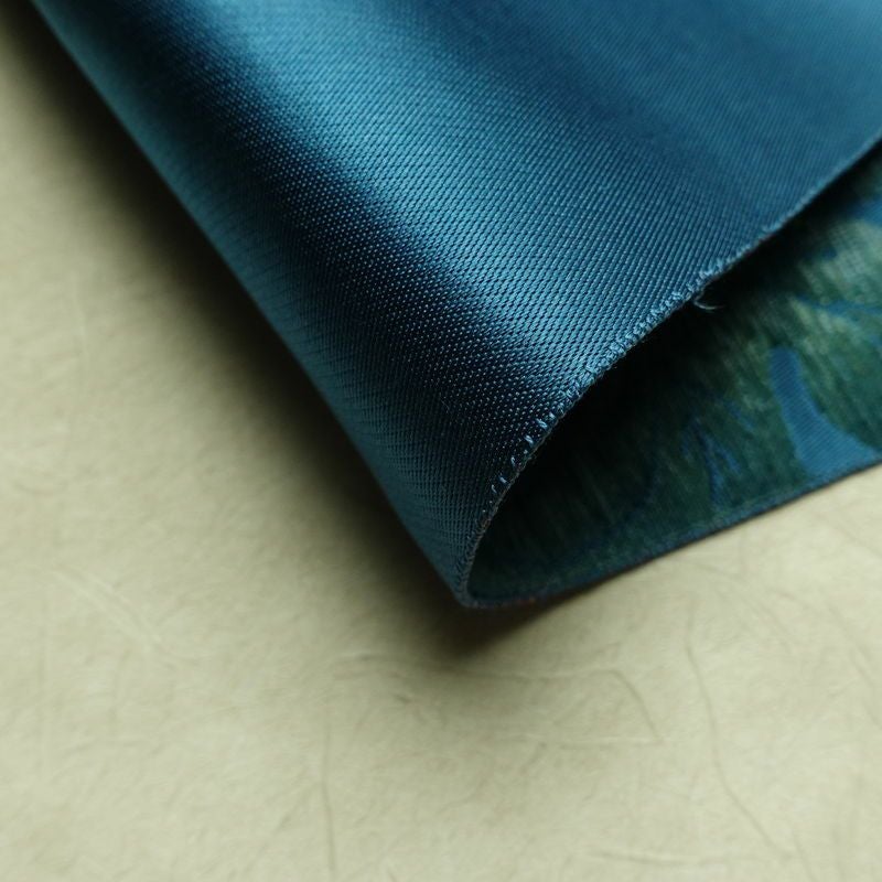 名古屋帯 六通柄 良品 正絹 花柄 名古屋仕立て なごや帯 リサイクル帯 帯 青・紺_画像12