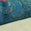 名古屋帯 六通柄 良品 正絹 花柄 名古屋仕立て なごや帯 リサイクル帯 帯 青・紺_画像14