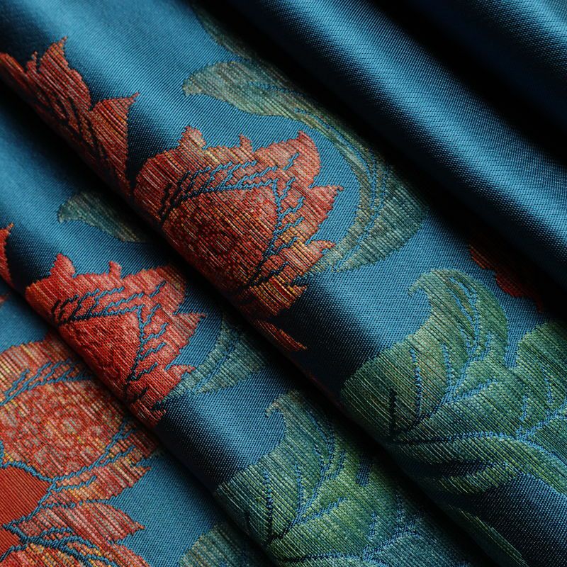 名古屋帯 六通柄 良品 正絹 花柄 名古屋仕立て なごや帯 リサイクル帯 帯 青・紺_画像21