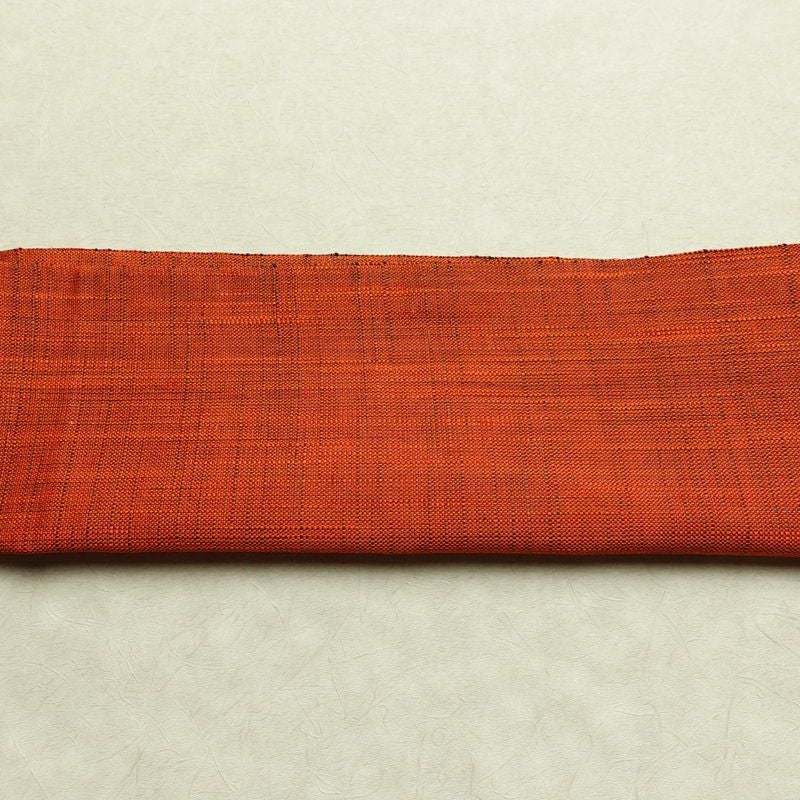 名古屋帯 全通柄 美品 正絹 無地 松葉仕立て なごや帯 リサイクル帯 帯 紬地 橙_画像15