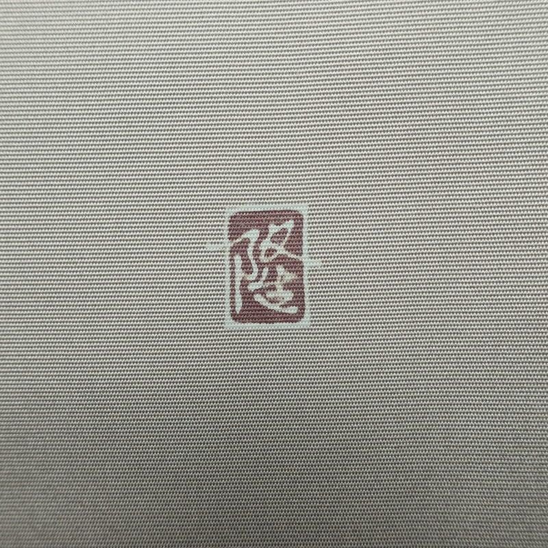 名古屋帯 太鼓柄 落款入り 正絹 人物・動物柄 通し仕立て なごや帯 リサイクル帯 帯 シンプル 扇子 グレー_画像14