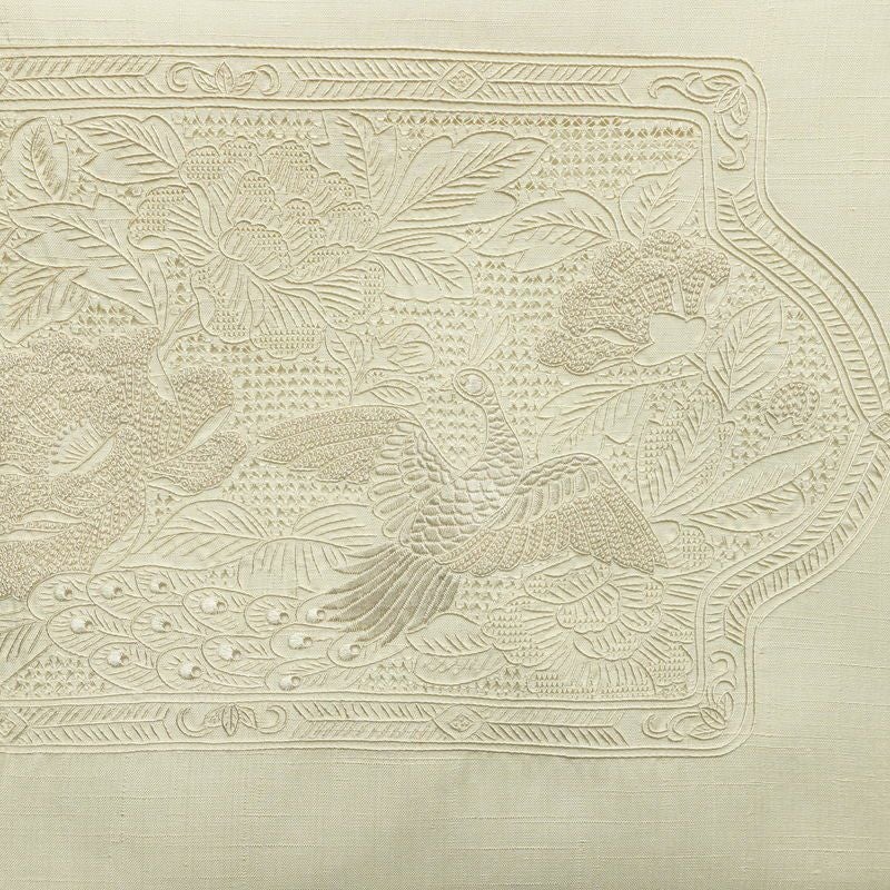 名古屋帯 太鼓柄 スワトウ刺繍 正絹 古典柄 名古屋仕立て なごや帯 リサイクル帯 帯 刺繍 おしゃれ 上品 白_画像2