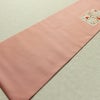 名古屋帯 太鼓柄 金駒刺繍 正絹 花柄 名古屋仕立て なごや帯 リサイクル帯 帯 金彩 ピンク_画像9