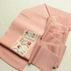 名古屋帯 太鼓柄 金駒刺繍 正絹 花柄 名古屋仕立て なごや帯 リサイクル帯 帯 金彩 ピンク_画像17