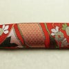 名古屋帯 六通柄 美品 正絹 木の葉・植物柄 松葉仕立て なごや帯 リサイクル帯 帯 赤・朱_画像14