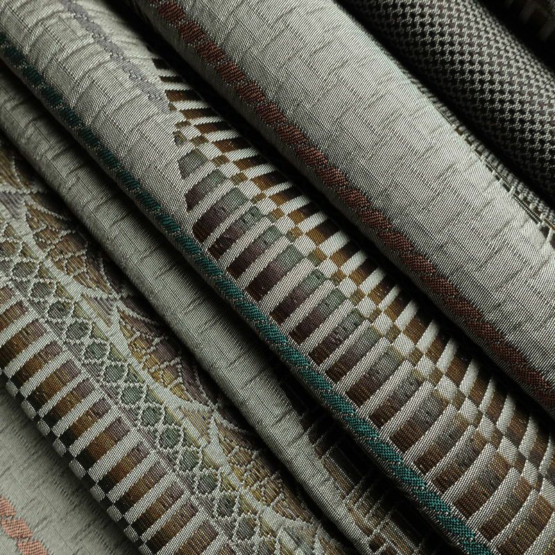 名古屋帯 六通柄 美品 正絹 幾何学柄・抽象柄 通し仕立て なごや帯 リサイクル帯 帯 未使用品 多色使い_画像20