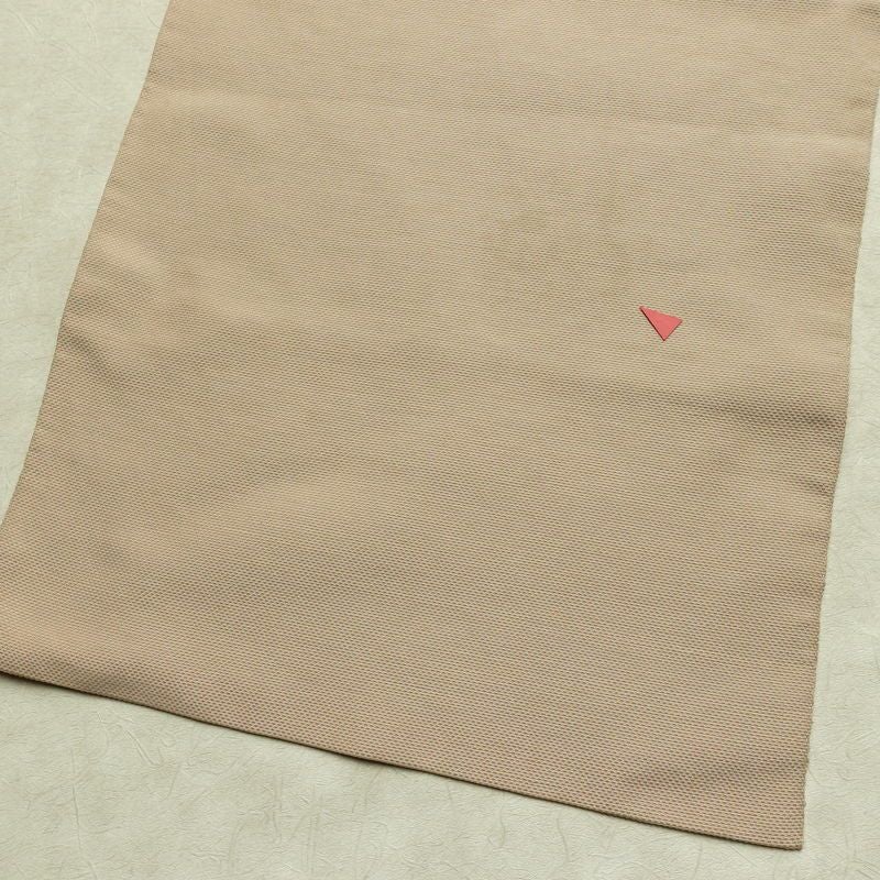 名古屋帯 六通柄 正絹 花柄 名古屋仕立て なごや帯 リサイクル帯 帯 ベージュ_画像16