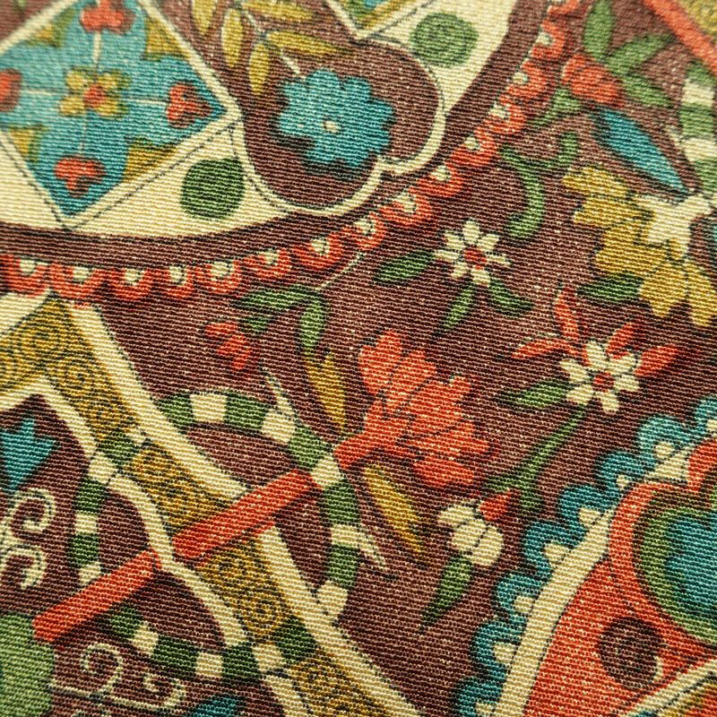 名古屋帯 全通柄 正絹 名古屋仕立て なごや帯 リサイクル帯 帯 茶_画像3