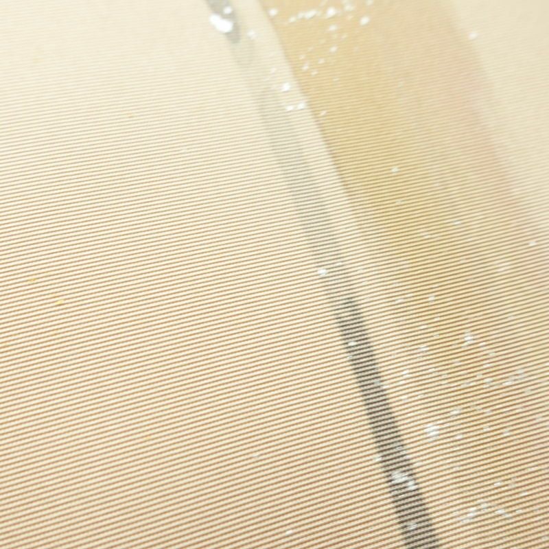 名古屋帯 太鼓柄 美品 正絹 幾何学柄・抽象柄 名古屋仕立て なごや帯 リサイクル帯 帯 箔 シンプル ベージュ_画像5