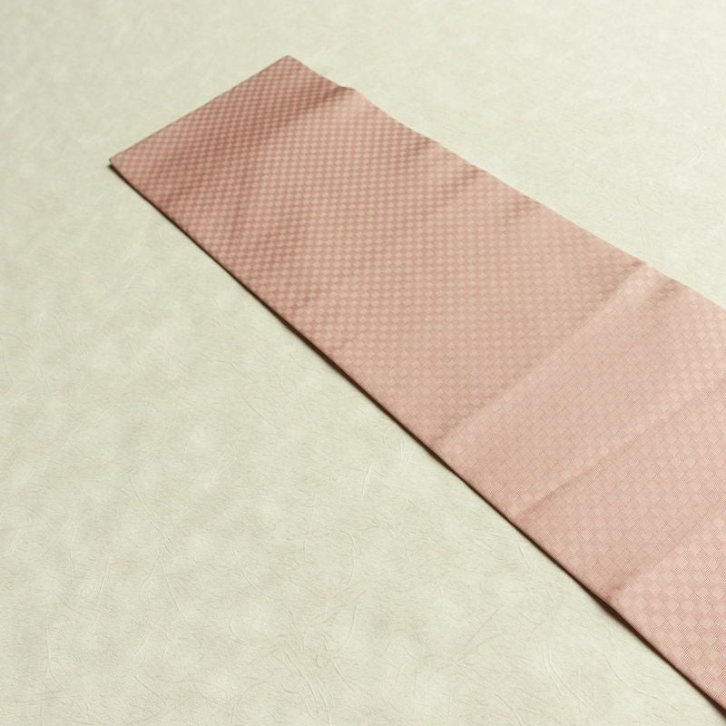 名古屋帯 太鼓柄 良品 正絹 幾何学柄・抽象柄 名古屋仕立て なごや帯 リサイクル帯 帯 箔 ピンク_画像16