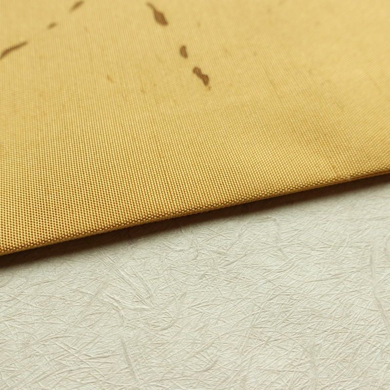 名古屋帯 太鼓柄 良品 正絹 花柄 名古屋仕立て なごや帯 リサイクル帯 帯 シンプル 黄・黄土色_画像13