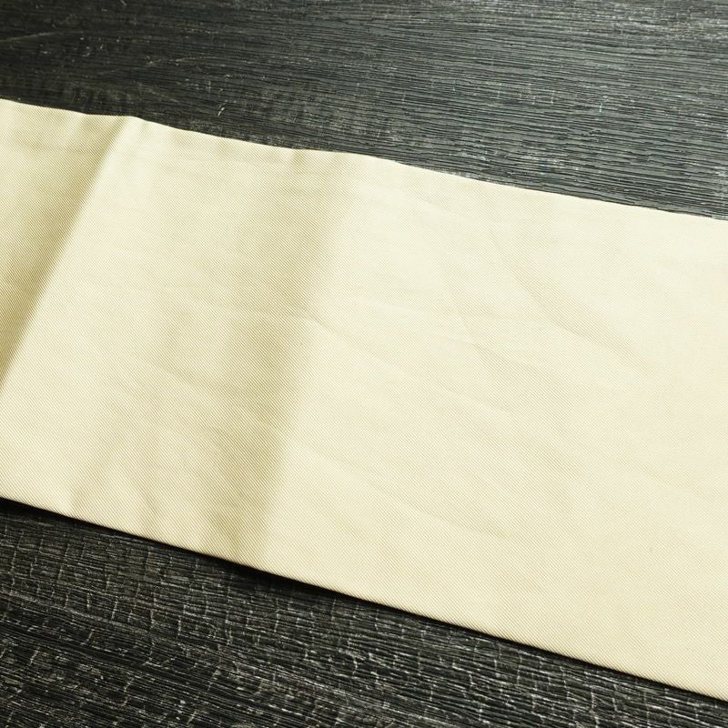 名古屋帯 六通柄 正絹 花柄 名古屋仕立て なごや帯 リサイクル帯 帯 箔 金糸 ベージュ_画像15