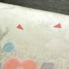 名古屋帯 六通柄 正絹 花柄 名古屋仕立て なごや帯 リサイクル帯 帯 箔 白_画像7