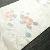 名古屋帯 六通柄 正絹 花柄 名古屋仕立て なごや帯 リサイクル帯 帯 箔 白_画像11