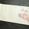 名古屋帯 六通柄 正絹 花柄 名古屋仕立て なごや帯 リサイクル帯 帯 箔 白_画像15
