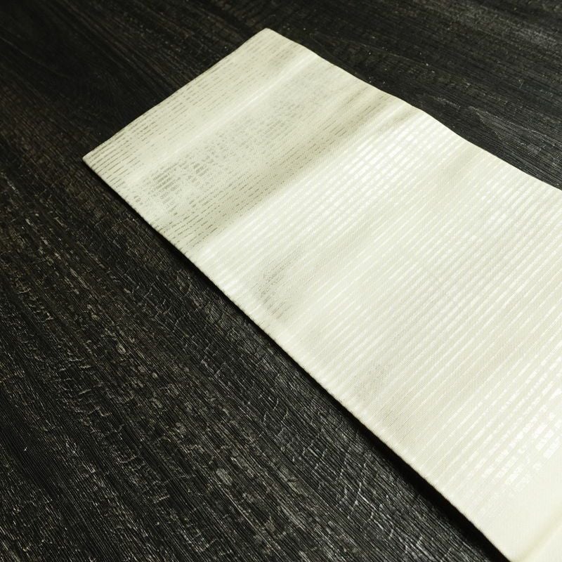 名古屋帯 六通柄 正絹 花柄 名古屋仕立て なごや帯 リサイクル帯 帯 箔 白_画像16