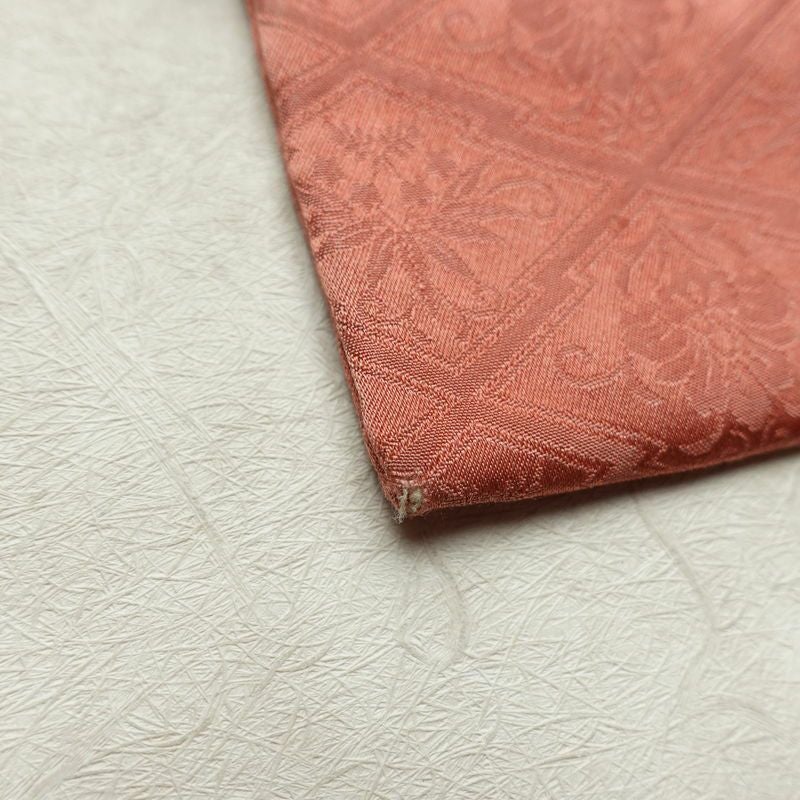 名古屋帯 太鼓柄 絞り 正絹 幾何学柄・抽象柄 名古屋仕立て なごや帯 リサイクル帯 帯 ピンク_画像7