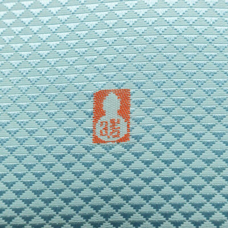 名古屋帯 太鼓柄 正絹 木の葉・植物柄 名古屋仕立て なごや帯 リサイクル帯 帯 金糸 銀糸 青・紺_画像9