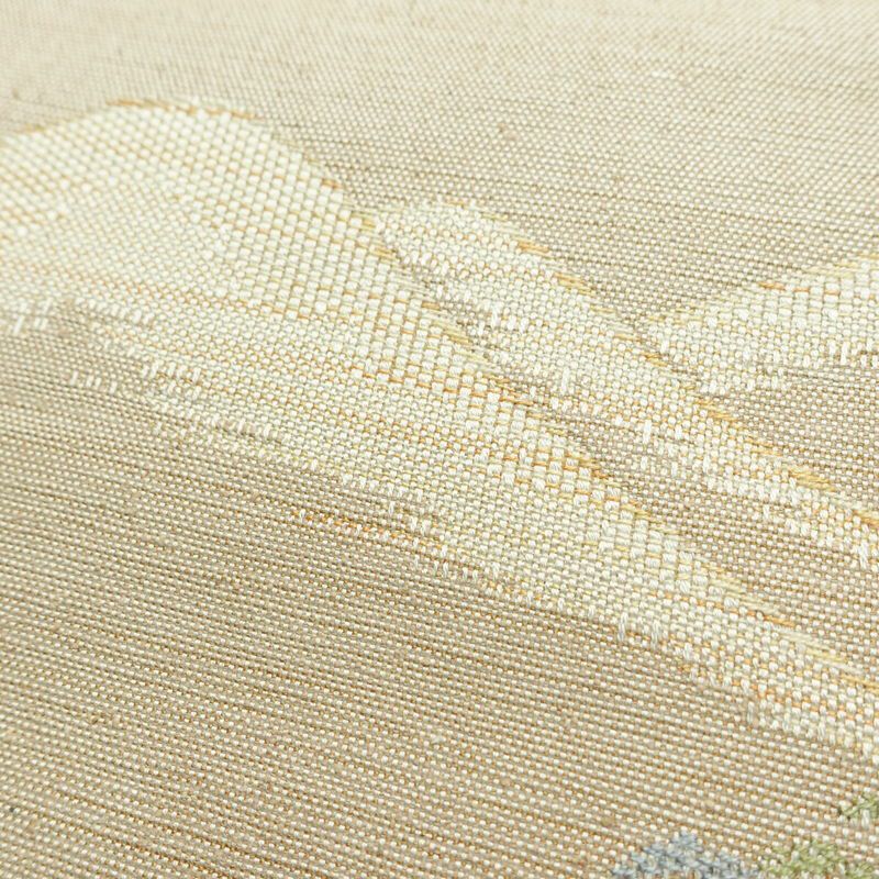 名古屋帯 六通柄 美品 正絹 風景柄 通し仕立て なごや帯 リサイクル帯 帯 ベージュ_画像6