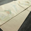 名古屋帯 六通柄 美品 正絹 風景柄 通し仕立て なごや帯 リサイクル帯 帯 ベージュ_画像9