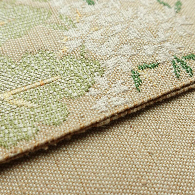 名古屋帯 六通柄 美品 正絹 風景柄 通し仕立て なごや帯 リサイクル帯 帯 ベージュ_画像13