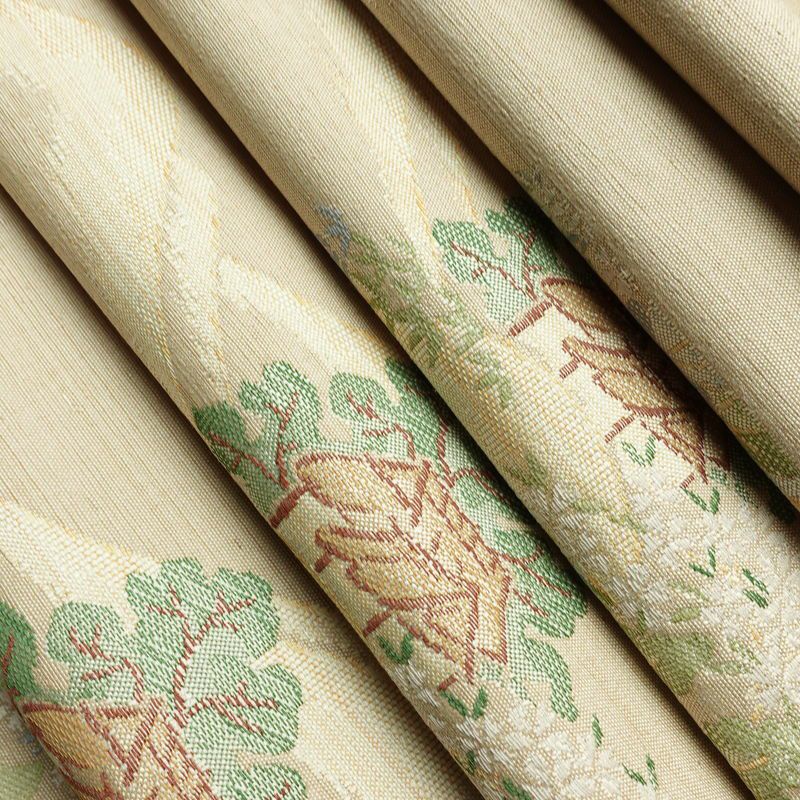 名古屋帯 六通柄 美品 正絹 風景柄 通し仕立て なごや帯 リサイクル帯 帯 ベージュ_画像19