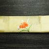 名古屋帯 太鼓柄 良品 正絹 花柄 通し仕立て なごや帯 リサイクル帯 帯 刺繍 箔 黄・黄土色_画像15