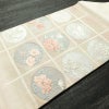 名古屋帯 太鼓柄 正絹 花柄 名古屋仕立て なごや帯 リサイクル帯 帯 箔 四季花 ピンク_画像10