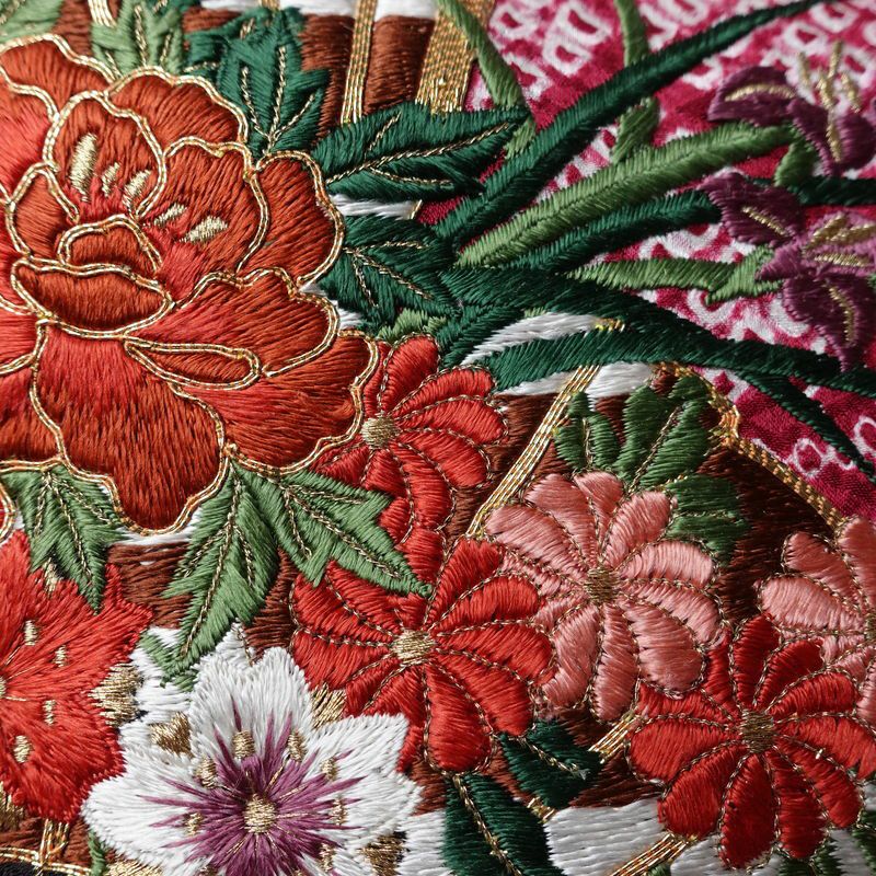 振袖 金駒刺繍 絞り 正絹 古典柄 袷仕立て 身丈168.5cm 裄丈68cm リサイクル着物 着物 刺繍 箔 成人式 二十歳 二十歳の集い フォーマル 赤紫 紫・藤色_画像8