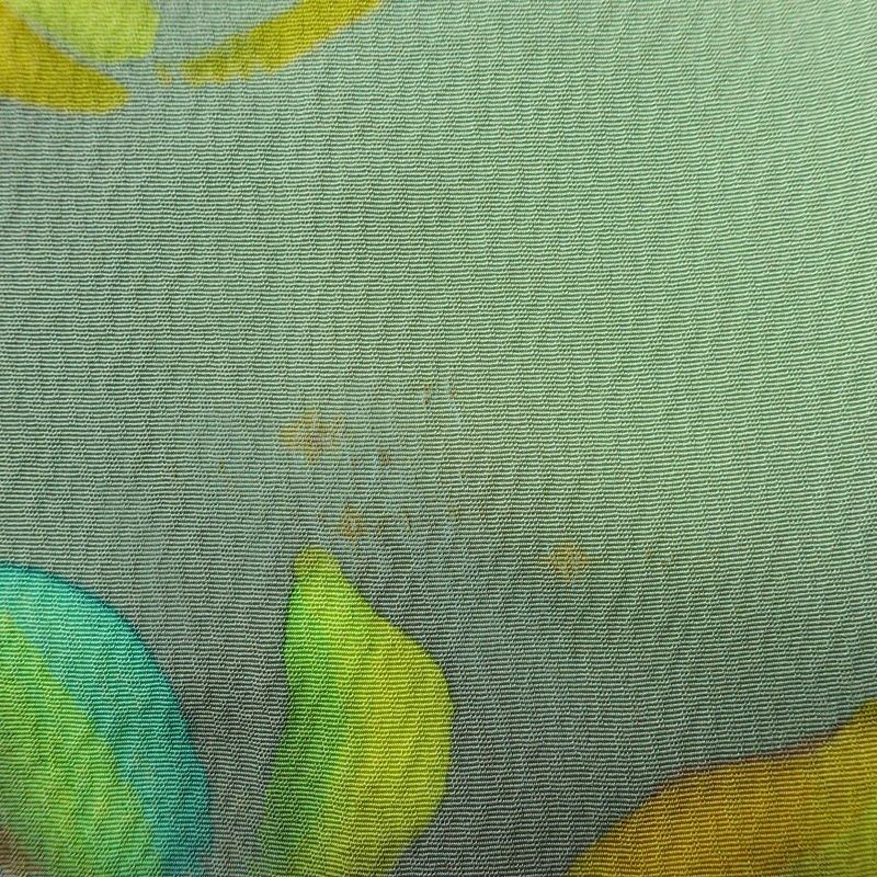 小紋 正絹 花柄 袷仕立て 身丈160.5cm 裄丈67.5cm リサイクル着物 着物 ぼかし 緑・うぐいす色_画像11