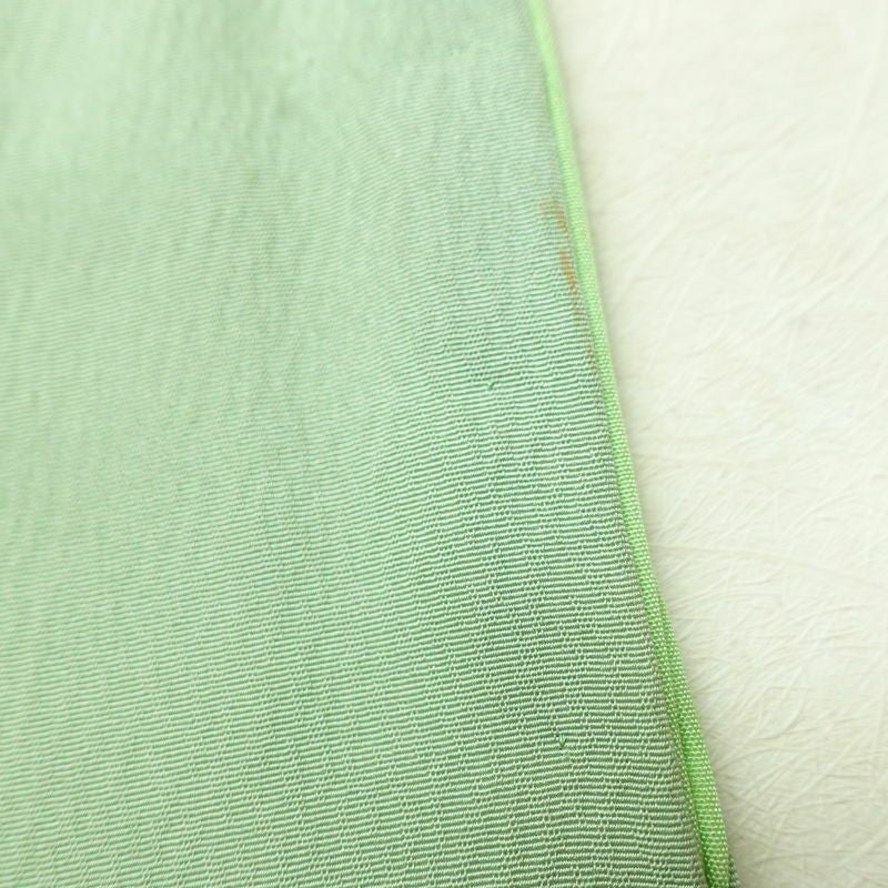 小紋 正絹 花柄 袷仕立て 身丈160.5cm 裄丈67.5cm リサイクル着物 着物 ぼかし 緑・うぐいす色_画像14