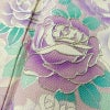 振袖 縮緬 正絹 花柄 銀駒刺繍 袷仕立て 身丈157.5cm 裄丈63cm リサイクル着物 着物 銀彩 成人式 二十歳 二十歳の集い フォーマル 紫・藤色_画像10