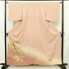 色留袖 良品 和田光正 落款入り 縮緬 一つ紋付き 正絹 花柄 袷仕立て 身丈158cm 裄丈64cm リサイクル着物 着物 箔 共八掛 結婚式 フォーマル 扇面 菊 ピンク_画像1