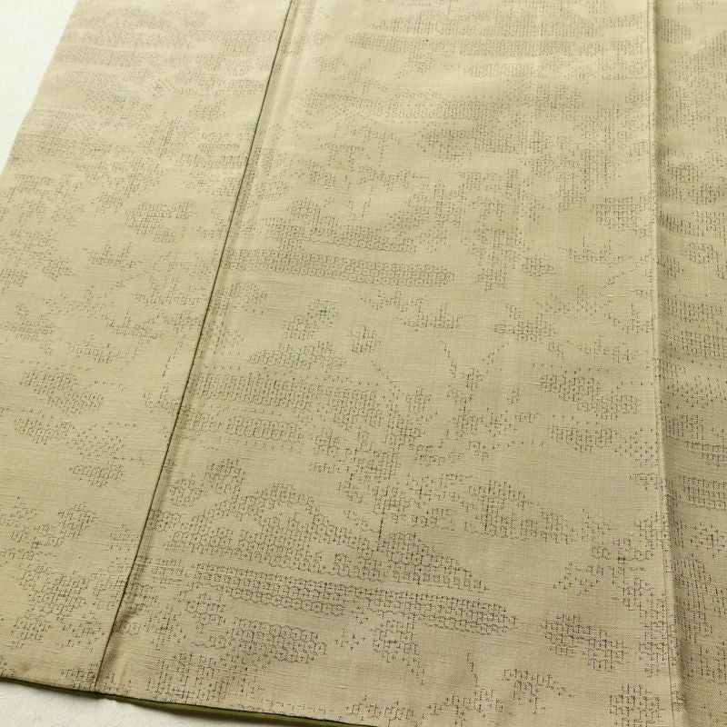 紬 良品 正絹 古典柄 袷仕立て 身丈167.5cm 裄丈66.5cm リサイクル着物 着物 ベージュ_画像4