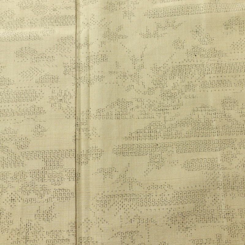 紬 良品 正絹 古典柄 袷仕立て 身丈167.5cm 裄丈66.5cm リサイクル着物 着物 ベージュ_画像6