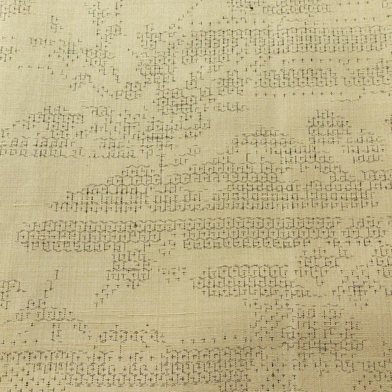 紬 良品 正絹 古典柄 袷仕立て 身丈167.5cm 裄丈66.5cm リサイクル着物 着物 ベージュ_画像7