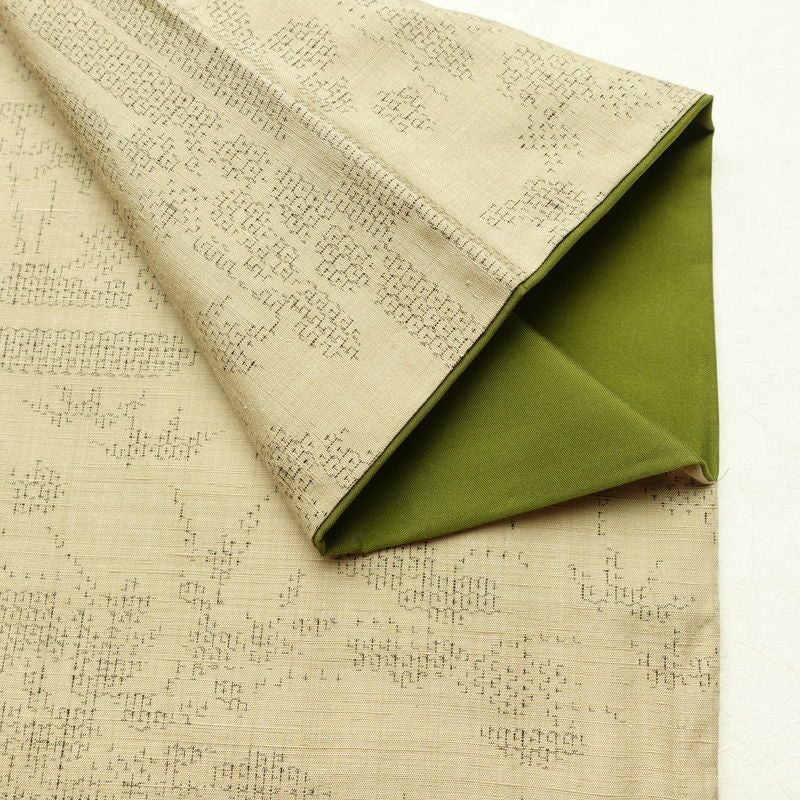 紬 良品 正絹 古典柄 袷仕立て 身丈167.5cm 裄丈66.5cm リサイクル着物 着物 ベージュ_画像15