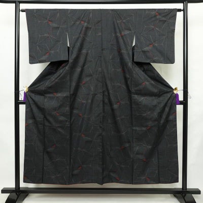 大島紬 良品 証紙なし しつけ糸付き 正絹 古典柄 袷仕立て 身丈159cm 