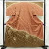 訪問着 良品 綸子 正絹 古典柄 袷仕立て 身丈159cm 裄丈64cm リサイクル着物 着物 刺繍 箔 金彩 入学式 卒業式 七五三 お宮参り フォーマル 菊 茶_画像1