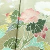訪問着 良品 落款入り 縮緬 正絹 花柄 袷仕立て 身丈155cm 裄丈63.5cm リサイクル着物 着物 入学式 卒業式 七五三 パーティー お宮参り フォーマル 上品 緑・うぐいす色_画像9