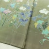訪問着 良品 落款入り 縮緬 正絹 花柄 袷仕立て 身丈155cm 裄丈63.5cm リサイクル着物 着物 入学式 卒業式 七五三 パーティー お宮参り フォーマル 上品 緑・うぐいす色_画像11