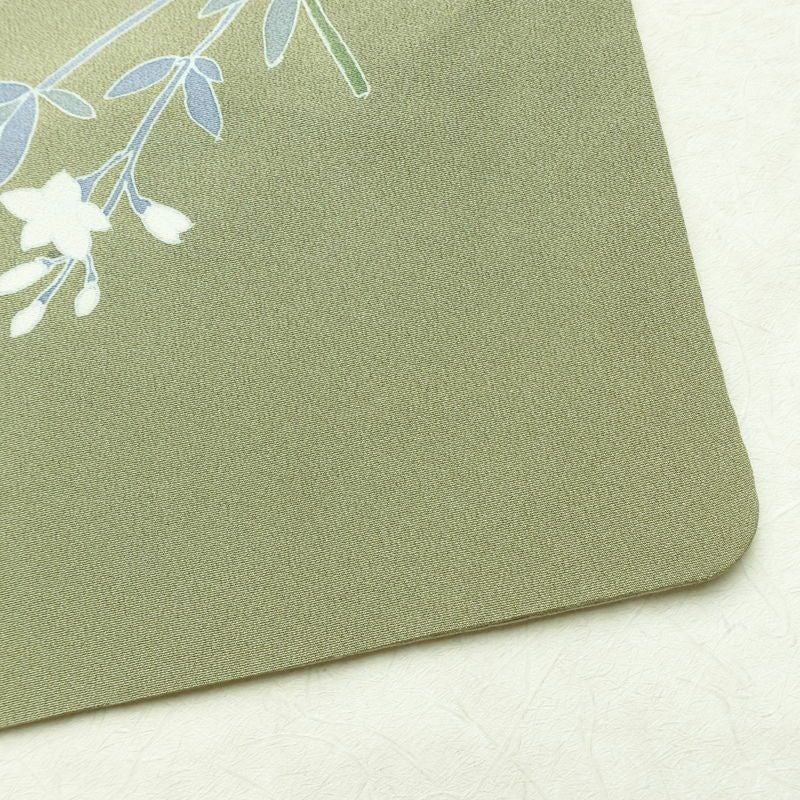 訪問着 良品 落款入り 縮緬 正絹 花柄 袷仕立て 身丈155cm 裄丈63.5cm リサイクル着物 着物 入学式 卒業式 七五三 パーティー お宮参り フォーマル 上品 緑・うぐいす色_画像16