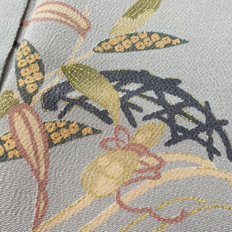 小紋 縮緬 正絹 古典柄 袷仕立て 身丈153.5cm 裄丈63cm リサイクル着物 着物 金彩 グレー_画像7