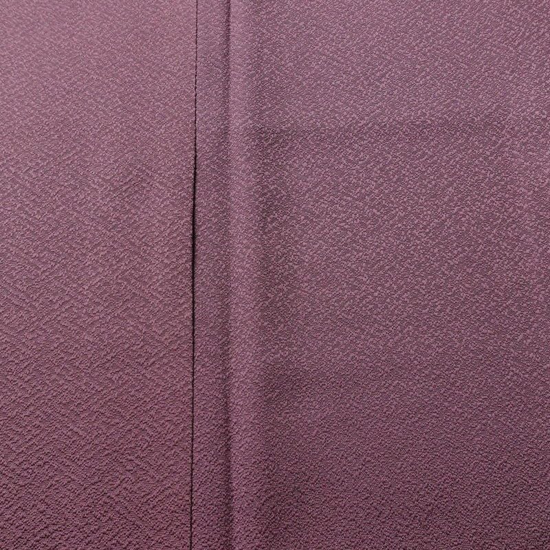 色無地 落款入り 一つ紋付き 正絹 古典柄 袷仕立て 身丈161.5cm 裄丈62cm リサイクル着物 着物 お茶会 フォーマル 紫・藤色_画像6