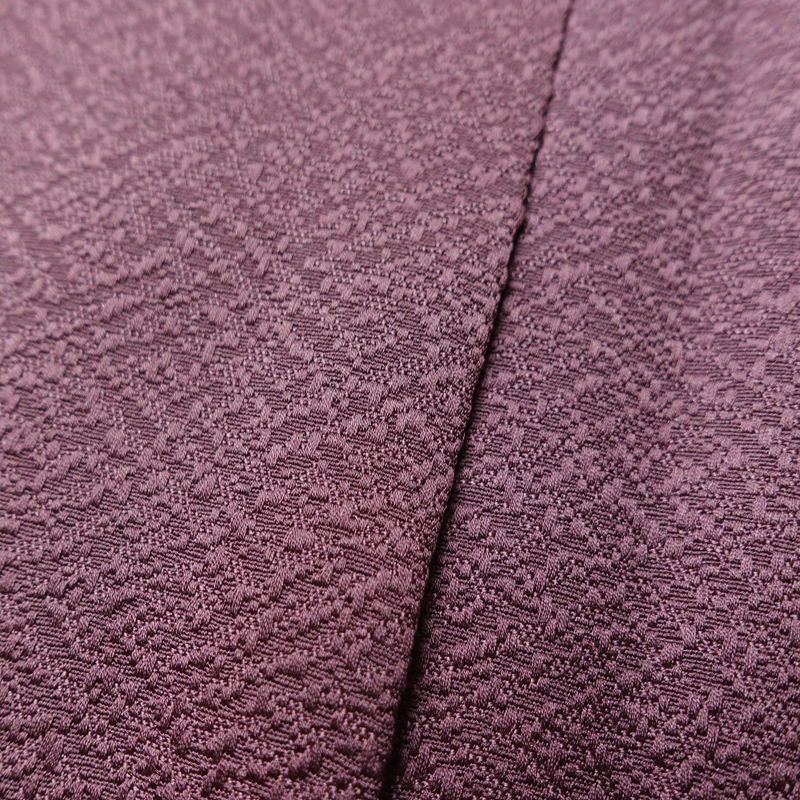 色無地 落款入り 一つ紋付き 正絹 古典柄 袷仕立て 身丈161.5cm 裄丈62cm リサイクル着物 着物 お茶会 フォーマル 紫・藤色_画像9