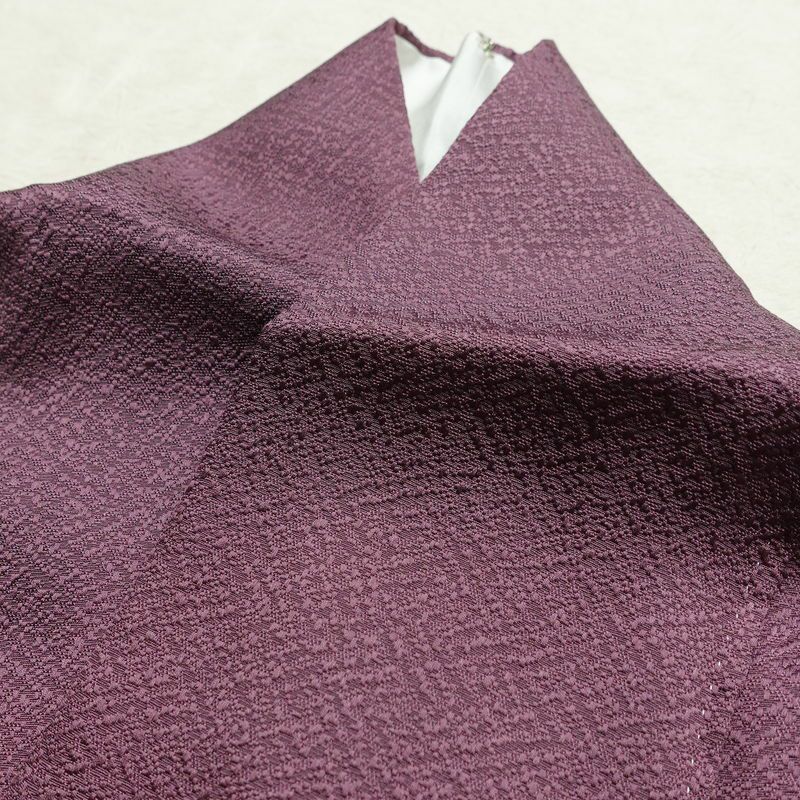 色無地 落款入り 一つ紋付き 正絹 古典柄 袷仕立て 身丈161.5cm 裄丈62cm リサイクル着物 着物 お茶会 フォーマル 紫・藤色_画像18