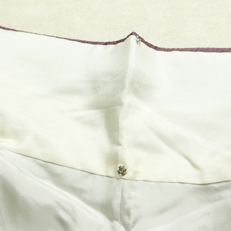 色無地 落款入り 一つ紋付き 正絹 古典柄 袷仕立て 身丈161.5cm 裄丈62cm リサイクル着物 着物 お茶会 フォーマル 紫・藤色_画像20