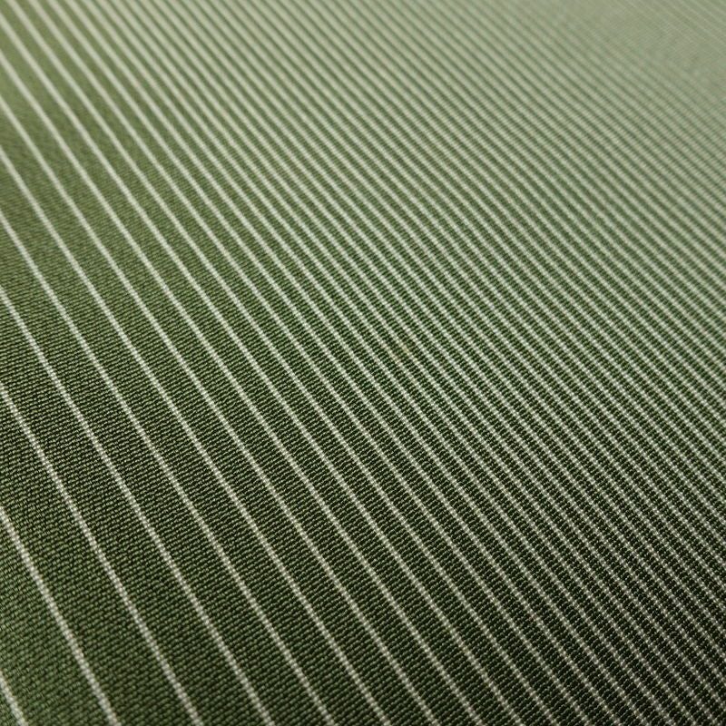 小紋 正絹 縞柄・線柄 袷仕立て 身丈160cm 裄丈67cm リサイクル着物 着物 モダン 緑・うぐいす色_画像10