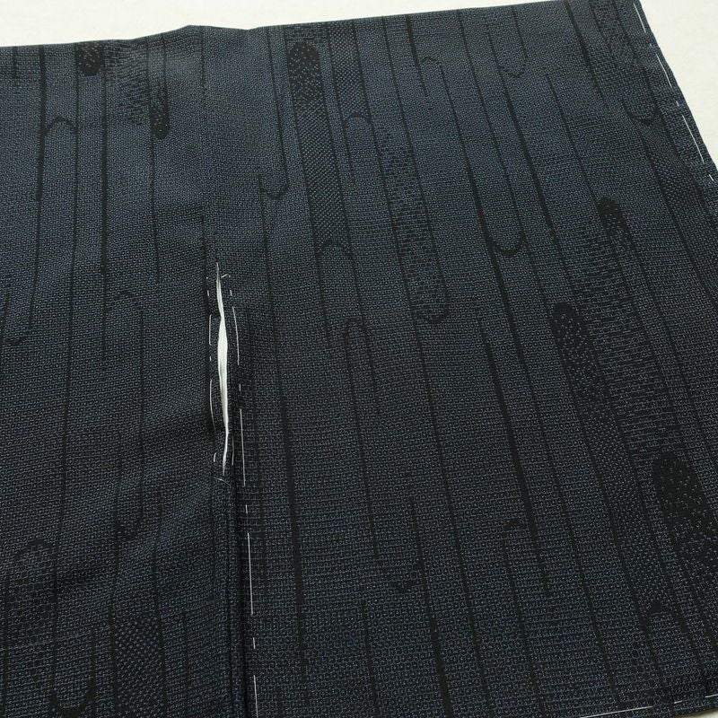 塩沢紬 証紙あり 紬 しつけ糸付き 正絹 古典柄 袷仕立て 身丈162.5cm 裄丈62.5cm リサイクル着物 着物 未使用品 青・紺_画像14