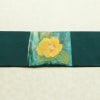 名古屋帯 太鼓柄 良品 正絹 花柄 名古屋仕立て なごや帯 リサイクル帯 帯 箔 金糸 緑・うぐいす色_画像14